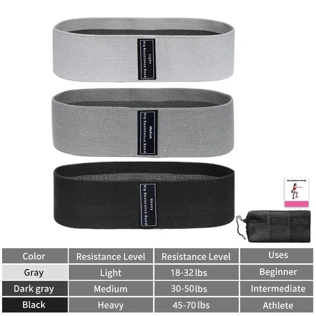 Elastic Fabric Resistance Bands for Glutes and Thighs